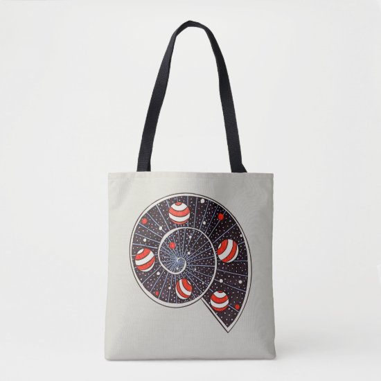 Spiral Galaxy Snail With Funny Beach Ball Planets Tote Bag