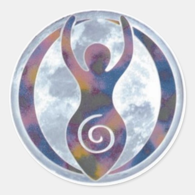 Spiral Goddess Window-Sticker Classic Round Sticker (Front)