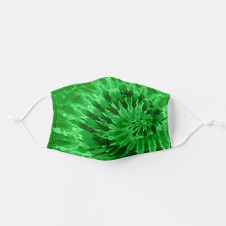 Spiral Green Tie Dye Cloth Face Mask