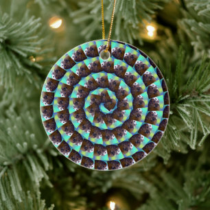 Spiral Guinea Pig Pattern, Ceramic Ornament