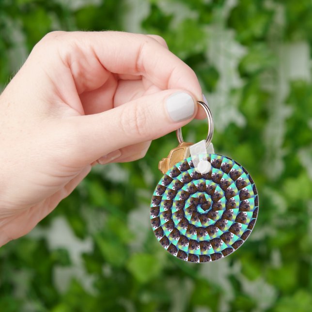 Spiral Guinea Pig Pattern, Keychain (Hand)