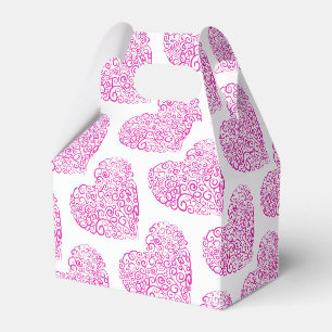 Spiral handwriting pink heart for Valentines Day Favor Boxes