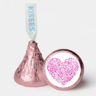 Spiral handwriting pink heart for Valentines Day Hershey®'s Kisses®