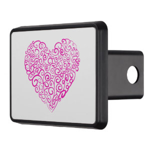 Spiral handwriting pink heart for Valentines Day Hitch Cover