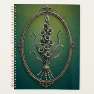 Spiral Hardcover Planner with a surreal rose