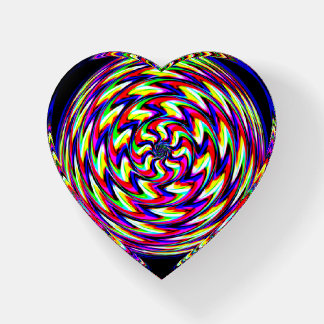 Spiral heart glass paperweight