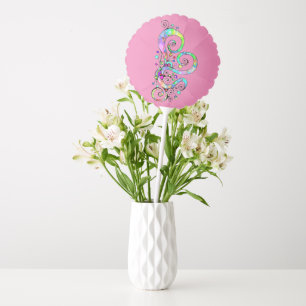 Spiral Heart Hand Painted Design 1 Balloon