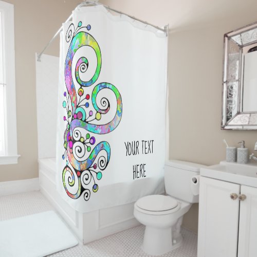 Spiral Heart Hand Painted Design 1 Shower Curtain