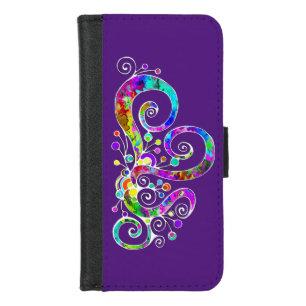 Spiral Heart Hand Painted Design 2 iPhone 8/7 Wallet Case
