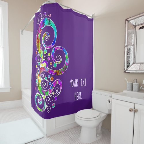 Spiral Heart Hand Painted Design 2 Shower Curtain