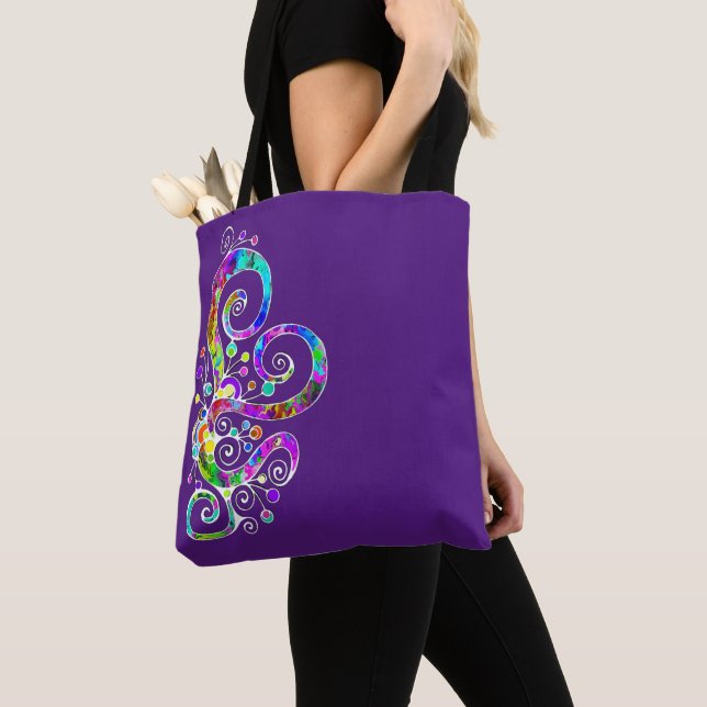 Spiral Heart Hand Painted Design 2 Tote Bag (Close Up)