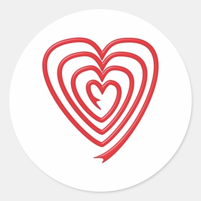 spiral heart spiral classic round sticker (Front)