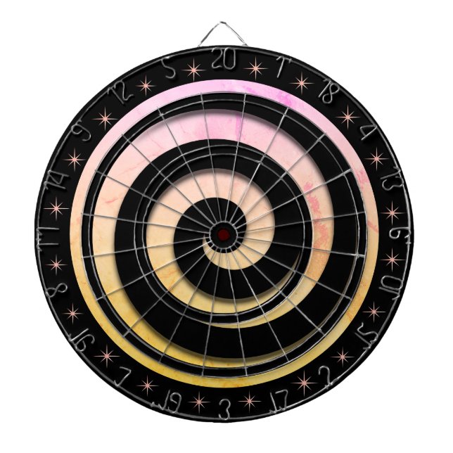 Spiral Hypnotic Flutter Stars and Wheel Regulation Dart Board (Front)