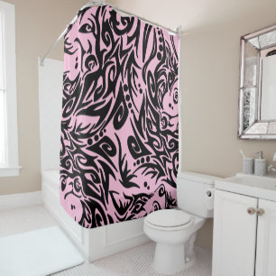 Spiral Hypnotic Flutter Stars and Wheel Regulation Shower Curtain