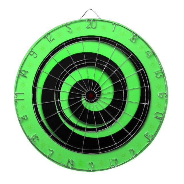 Spiral Hypnotic Green Wheel Regulation Dart Board (Front)