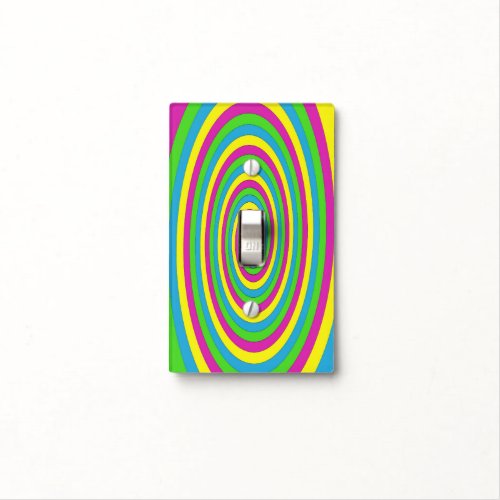 Spiral in pink turquoise lime green  yellow light switch cover