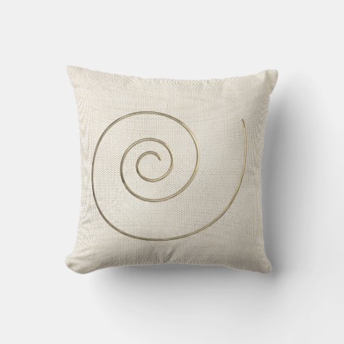 Spiral Ivory Beige Creamy Sepia Pastel Cottage Throw Pillow