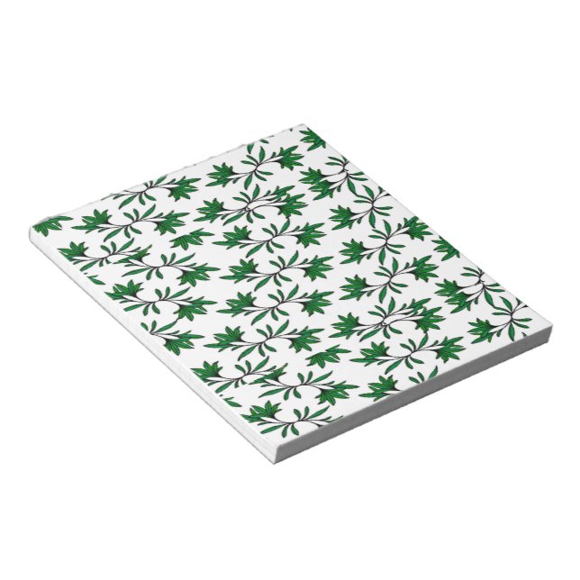 Spiral leafy background notepad (Angled)