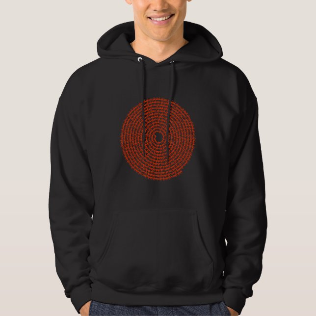 Spiral Mala  Hare Krishna Hare Ram Mantra Hoodie (Front)
