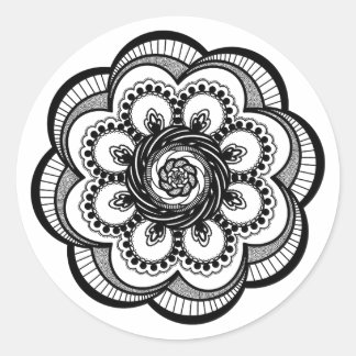 Spiral Mandala Classic Round Sticker