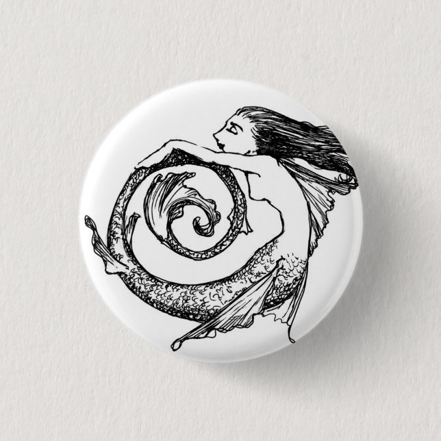 Spiral Mermaid Button (Front)