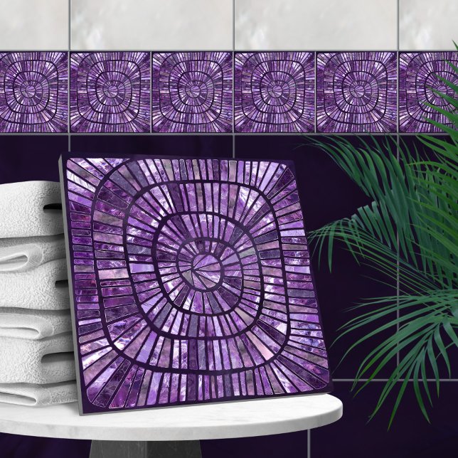 Spiral Mosaic - Amethyst Fluorite Ceramic Tile (Creator Uploaded)