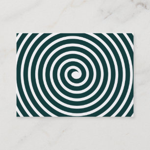 Spiral Motif - Dark Green and White Business Card
