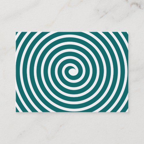Spiral Motif _ Moss Green and White Business Card
