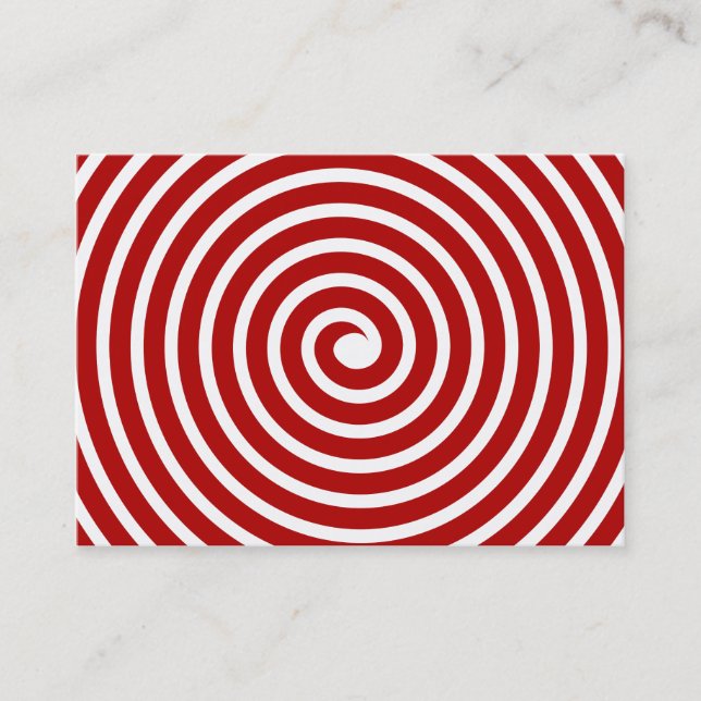 Spiral Motif - Ruby Red and White Business Card (Front)