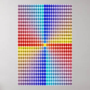 Spiral Multiplication Table - Square (Fitted) Poster