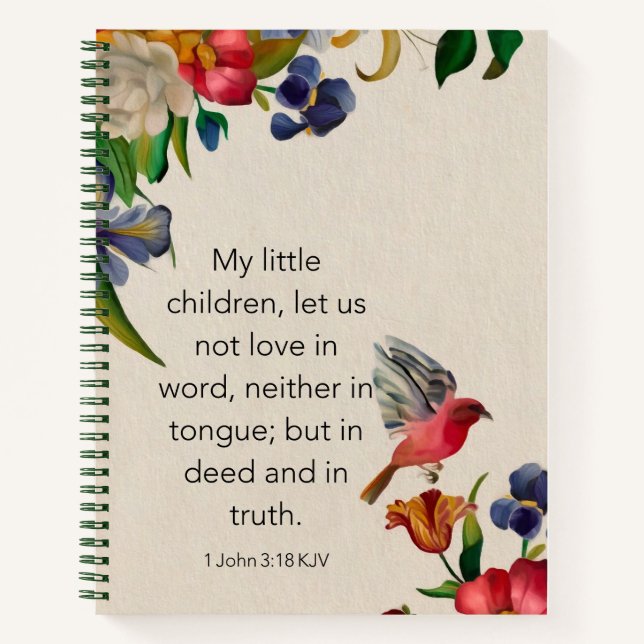 Spiral Notebook - 1 John 3:18 KJV (Front)