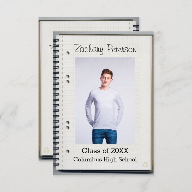 Spiral Notebook - 3x5 Graduation Announcement (Front/Back)