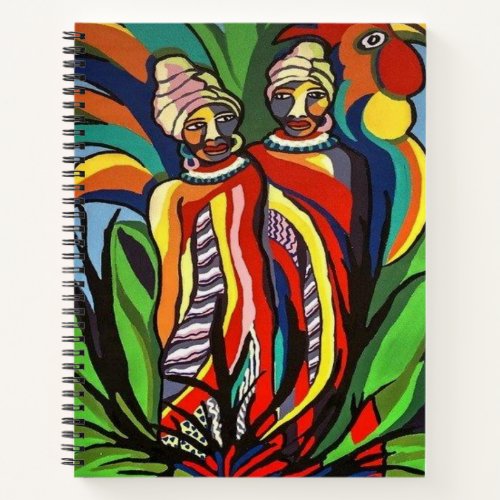 Spiral Notebook African Women Parrot