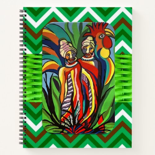 Spiral Notebook African Women Parrot