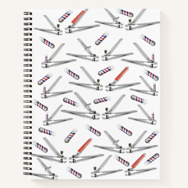 Spiral Notebook Barber Pole Nail Clippers (Front)