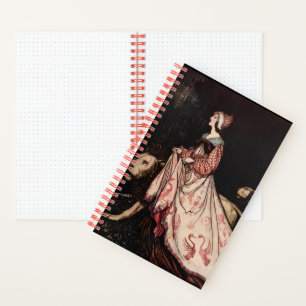 Spiral Notebook Bullet woman and lions Rackham