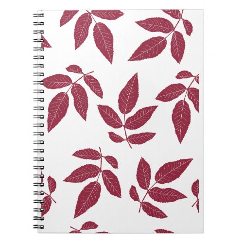 Spiral Notebook Burgundy Leaf 