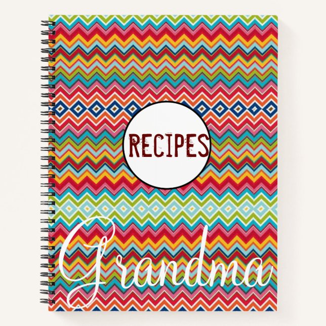 Spiral Notebook Chevron Recipes Grandma (Front)