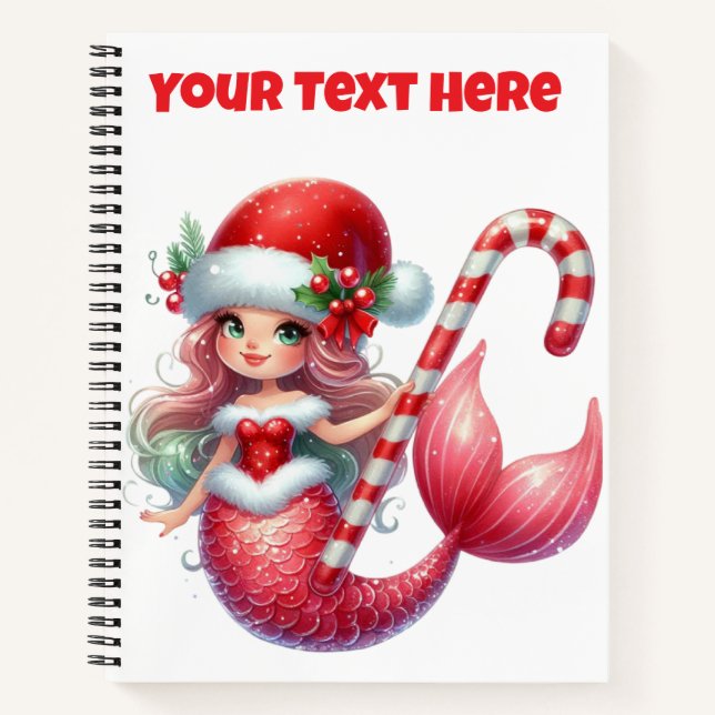 Spiral Notebook-Christmas Mermaid Journal (Front)