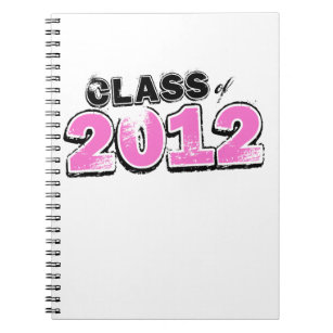 Spiral Notebook, Class of 2012, Black and Pink Notebook