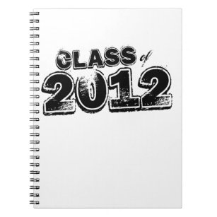 Spiral Notebook, Class of 2012, Black Grunge Notebook