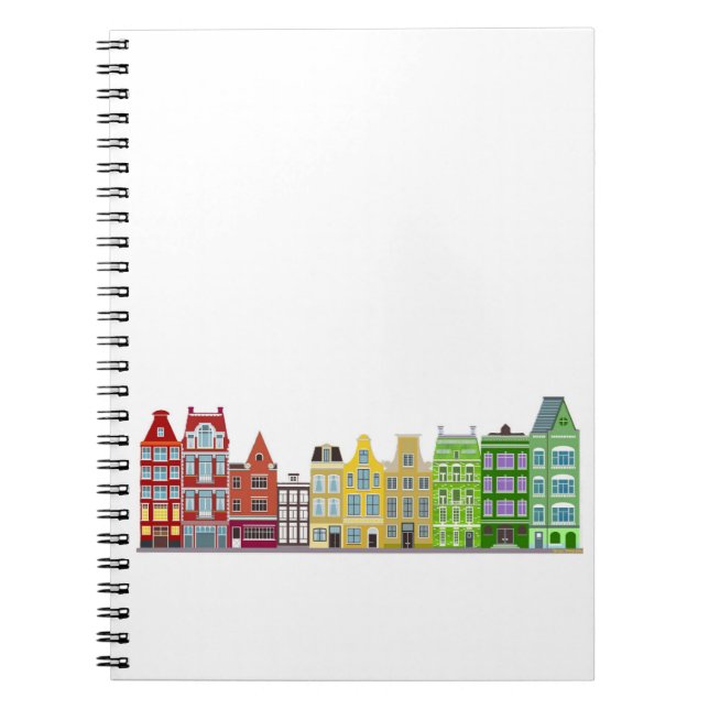 Spiral Notebook - Colorful Amsterdam Row Houses 2 (Front)