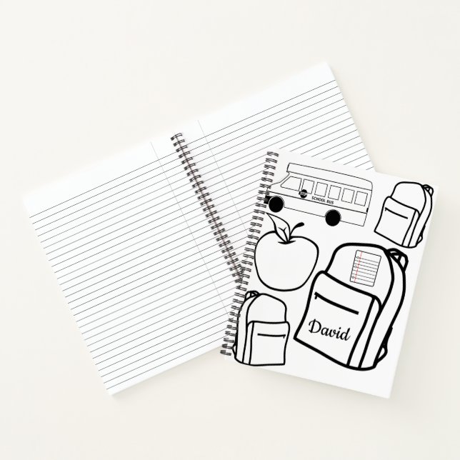 Spiral Notebook Coloring Backpack (Inside)