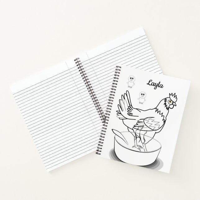 Spiral Notebook Coloring Chicken (Inside)
