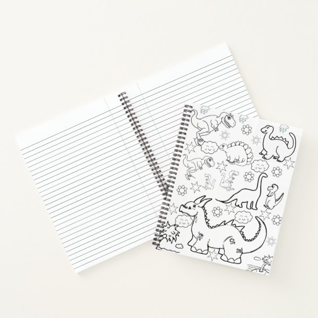 Spiral Notebook Coloring Dinosaur (Inside)