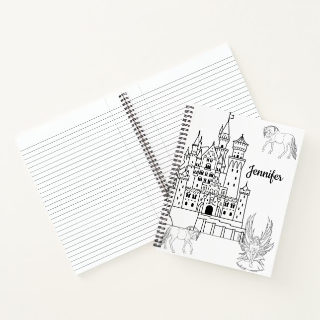 Spiral Notebook Coloring Fairy Castle (Inside)