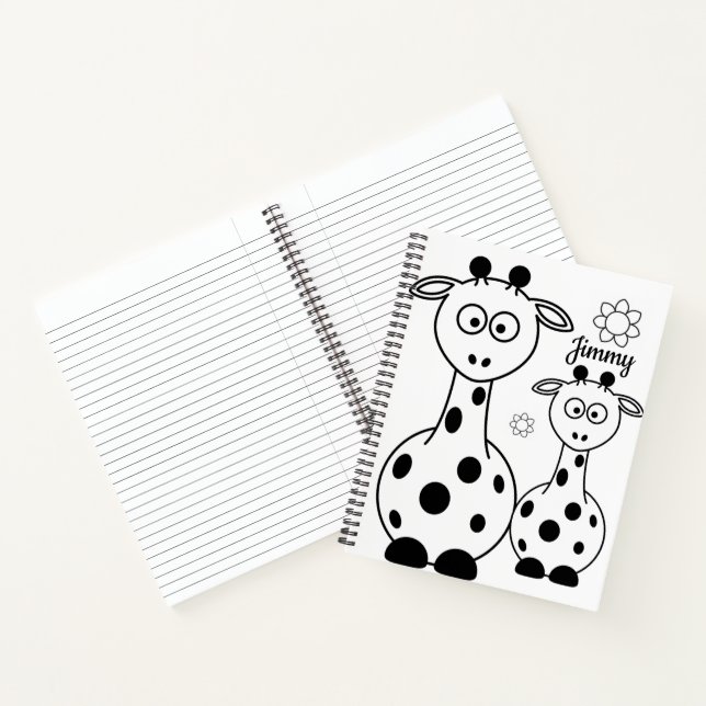 Spiral Notebook Coloring Giraffe (Inside)