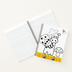 Spiral Notebook Coloring Giraffe Mushroom