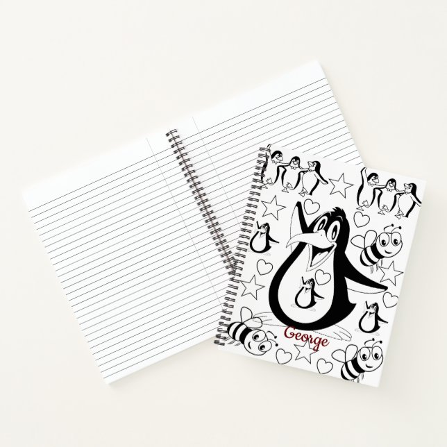 Spiral Notebook Coloring Penguin (Inside)