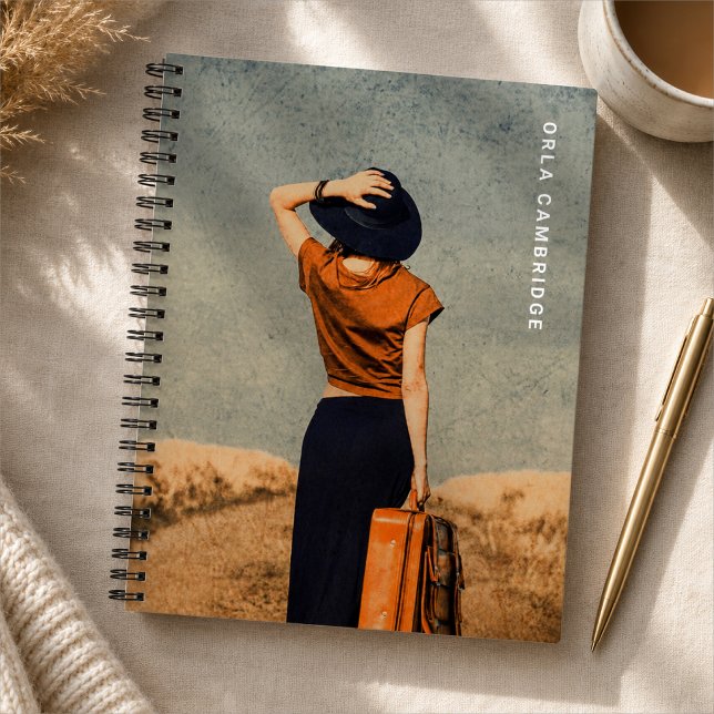 Spiral Notebook | Custom Photo Travel Journal Gift (Custom photo spiral notebook for travel notes, memories, school, or everyday journaling)